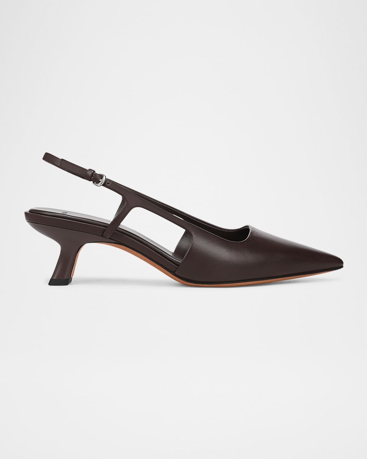 Bianca Leather Kitten Slingback Pumps
