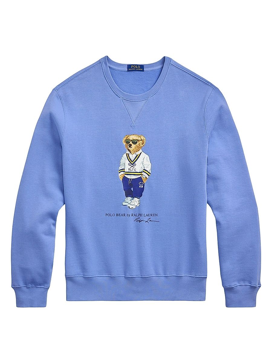 Men's Polo Bear Fleece Sweatshirt - Campus Blue Heritage Bear - Size XXL