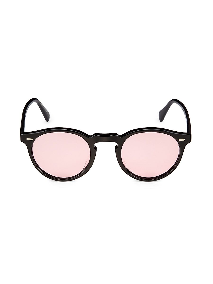 Women's 47MM Acetate Round Sunglasses - Black Pink