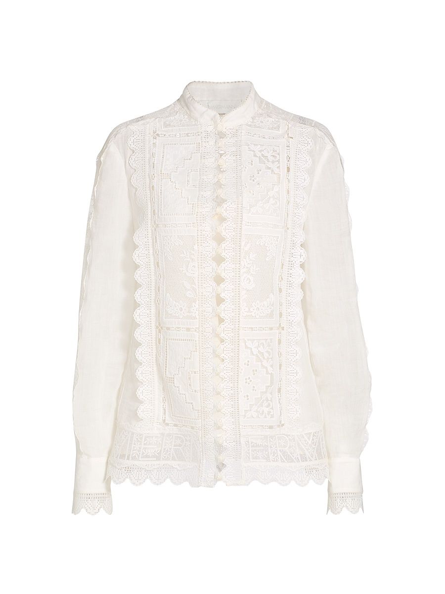 Women's Aster Embroidered Blouse - Ivory - Size 6