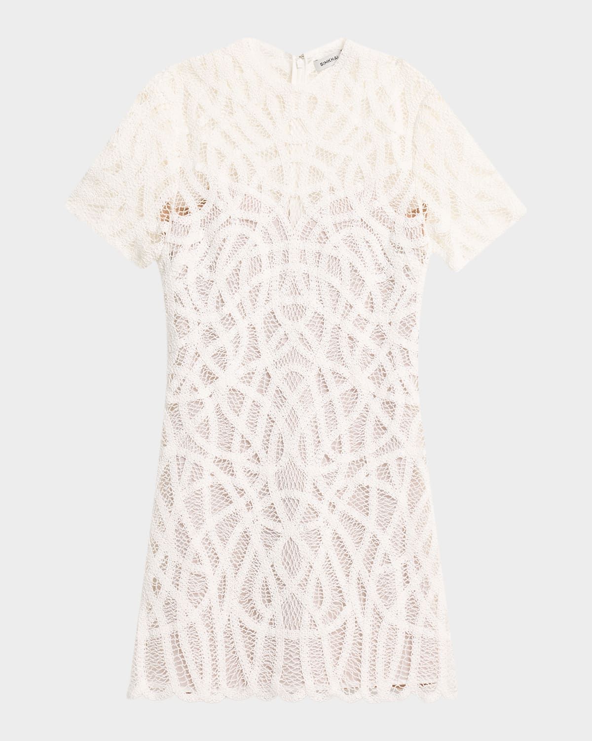 Desiree Scalloped Macrame Mini Dress