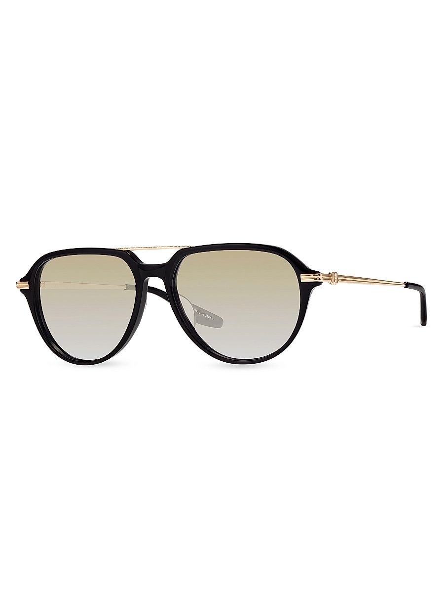 Men's Dunn 55MM Aviator Sunglasses - Black Gold