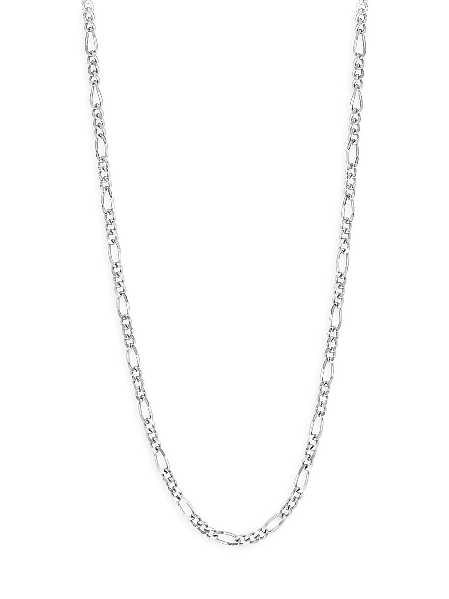 Men's Sterling Silver Figaro Chain Necklace - Sterling Silver - Size 20