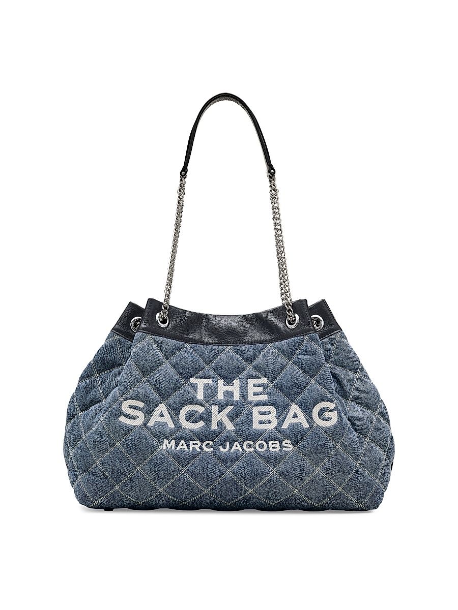 Women's The Large Chain Sack Shoulder Bag - Light Wash Indigo