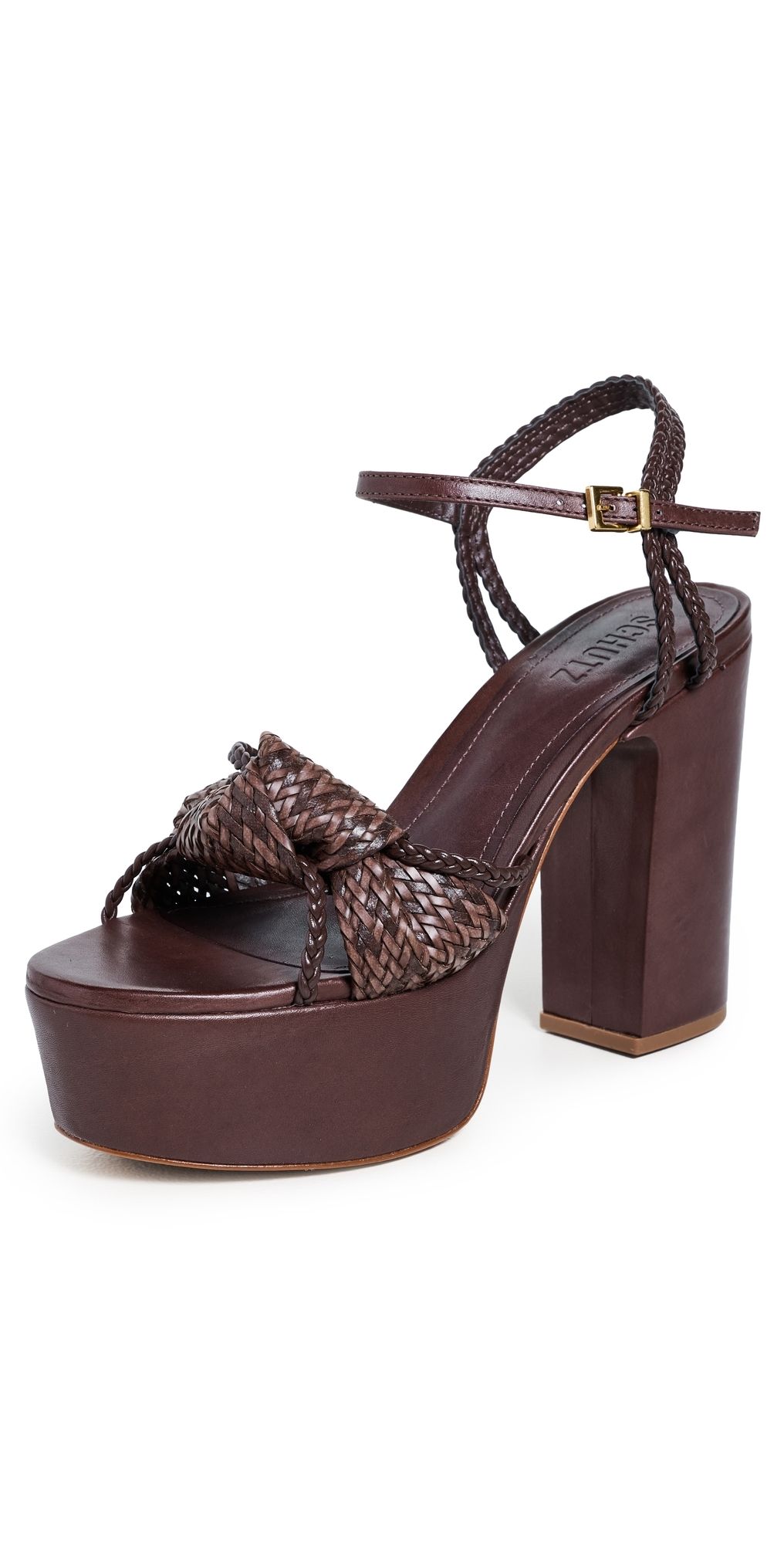 Schutz Kalina Platform Heels Root Brown 5