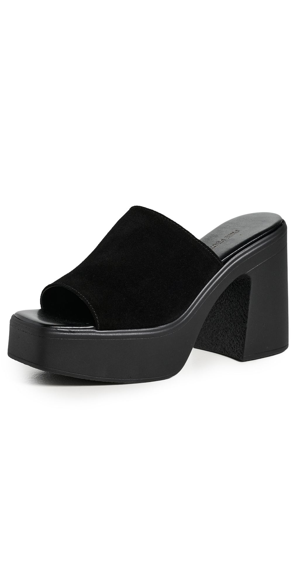 Free People Zoe Platform Sandals Black Tide Suede 38.5