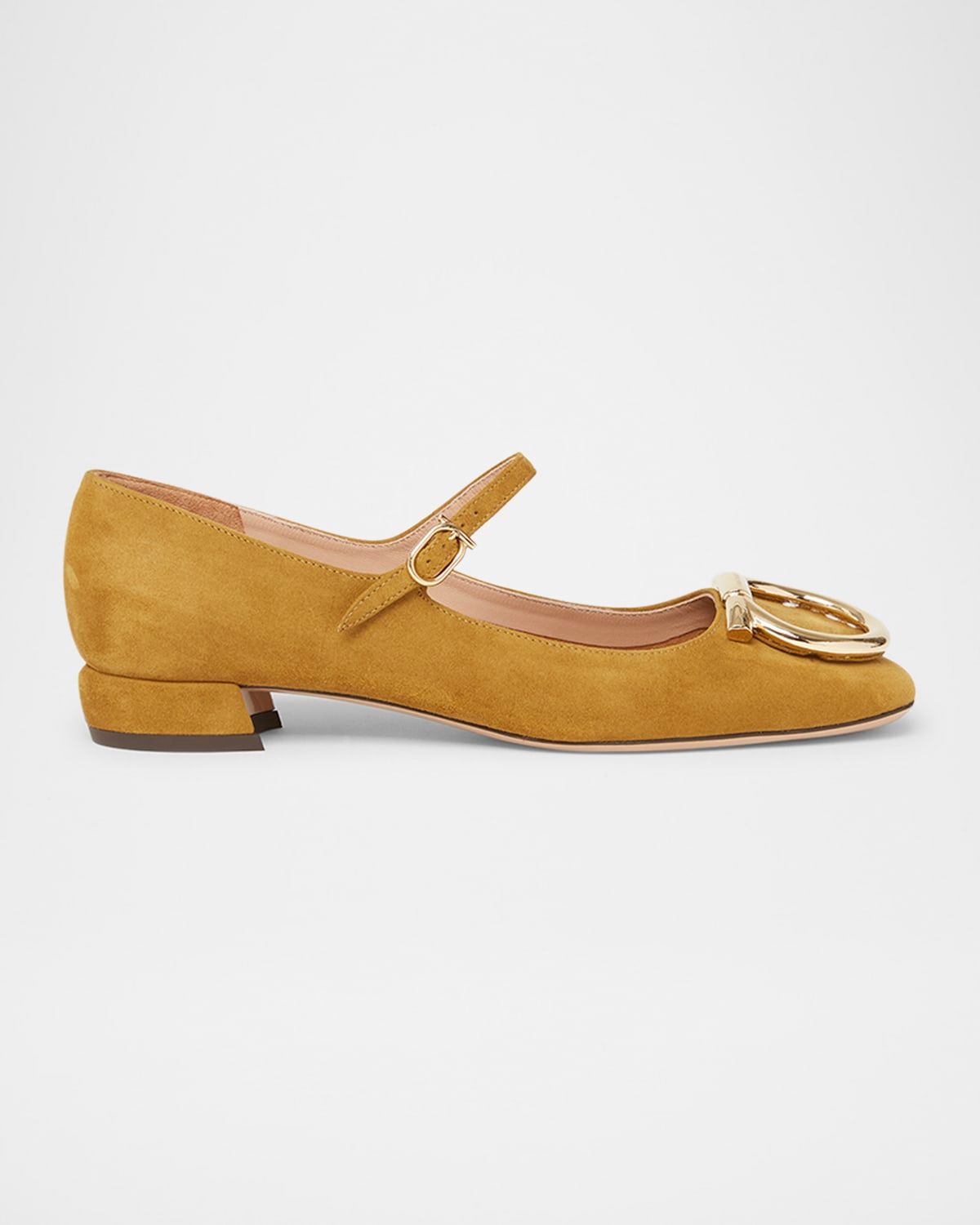 Marry Suede Gancini Ballerina Flats