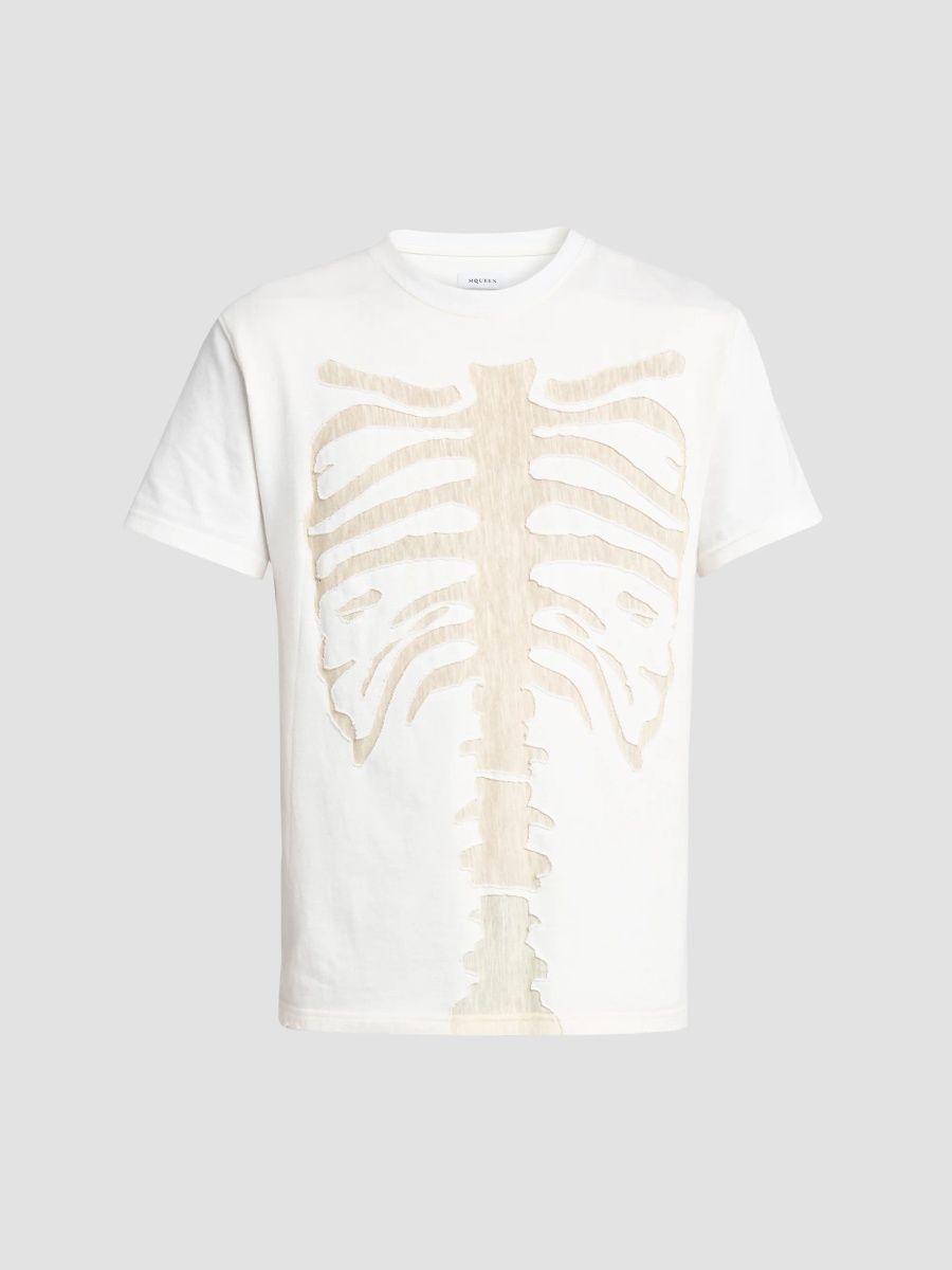McQueen Men's Ribcage Cotton Jersey T-Shirt - White - Size XXL