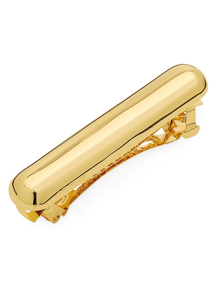 Women's Glossy Goldtone Bar Barrette - Gold