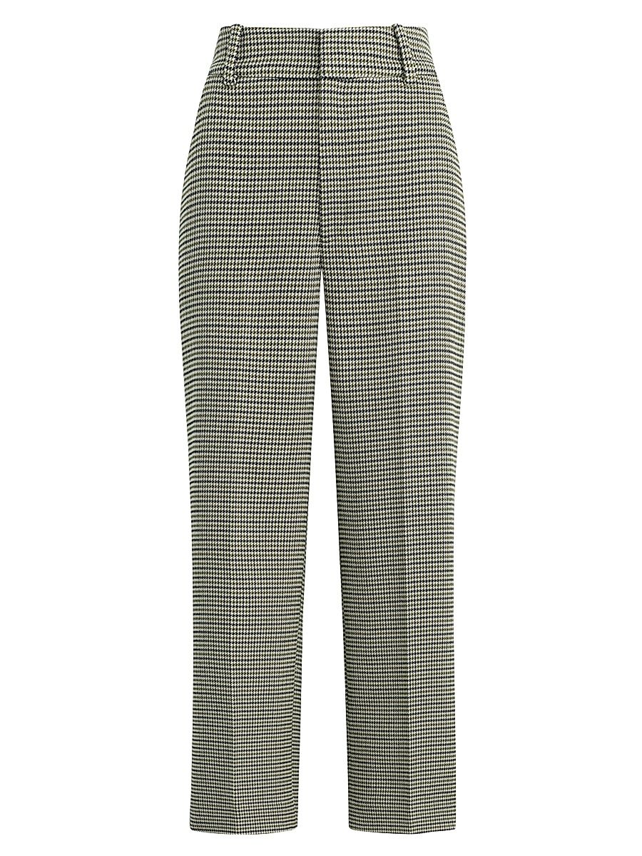 Women's Fiona Houndstooth Crop Pants - Grey - Size 6