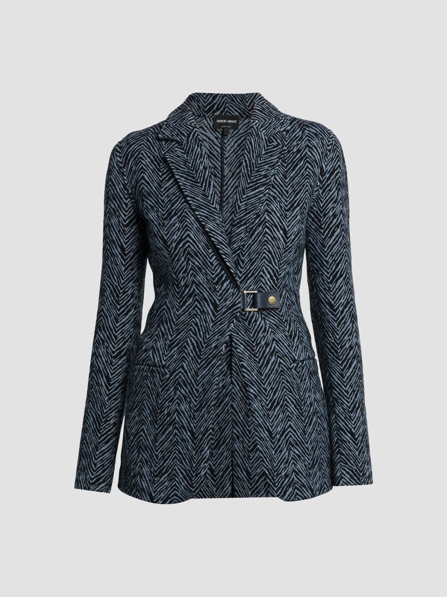 Giorgio Armani Women's Tiger Cashmere-Blend Blazer - Fantasia - Size 12