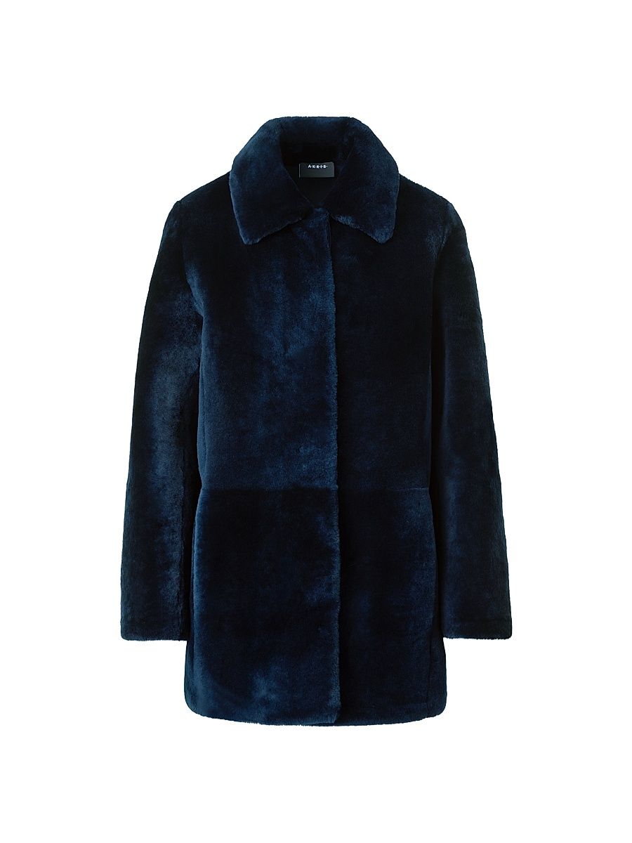 Women's Yaron Shearling Short Coat - Navy - Size 6