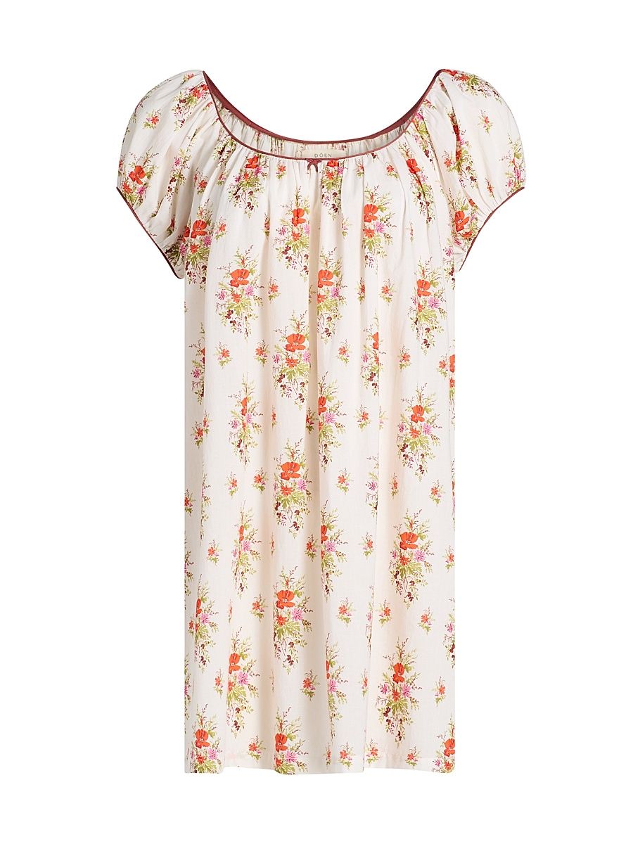 Women's Julia Floral Cotton Minidress - Pink Petit Bouquet Dechamoni - Size Small