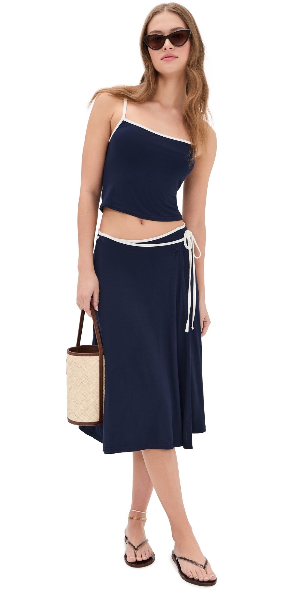 Free People Opal Two-Piece Set Navy Combo XL