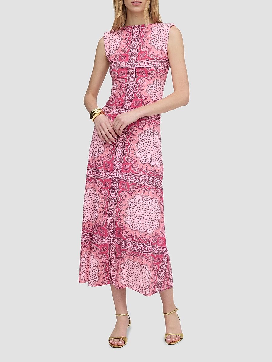 Women's The Sloane Dress - Berry Paisley Scarf - Size XXS