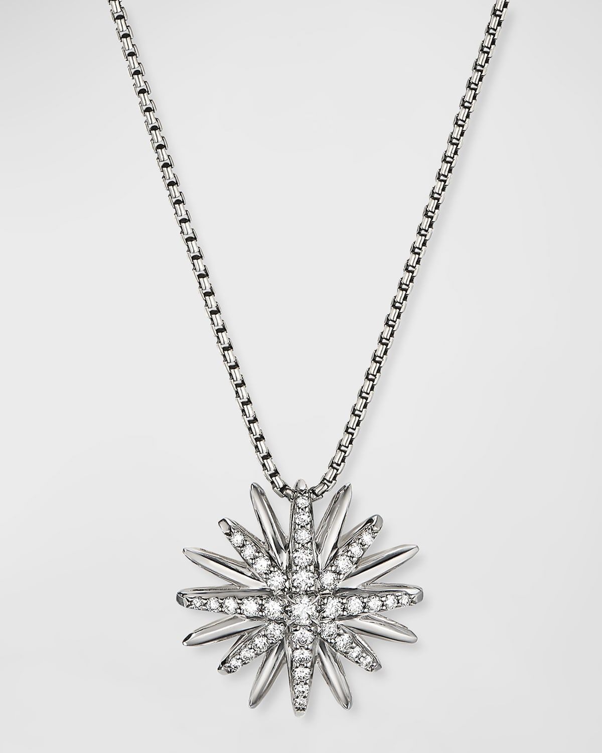 Starburst Pendant Diamond Pave Necklace