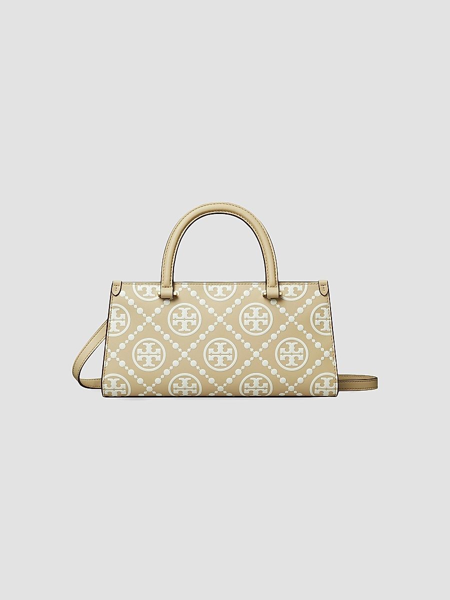 Tory Burch Women's Small T Monogram Embossed Leather Top Handle Bag - Beige