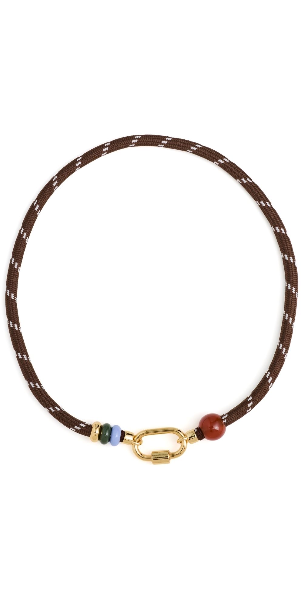 Madewell Semiprecious Carabiner Paracord Charm Necklace Dark Carob One Size