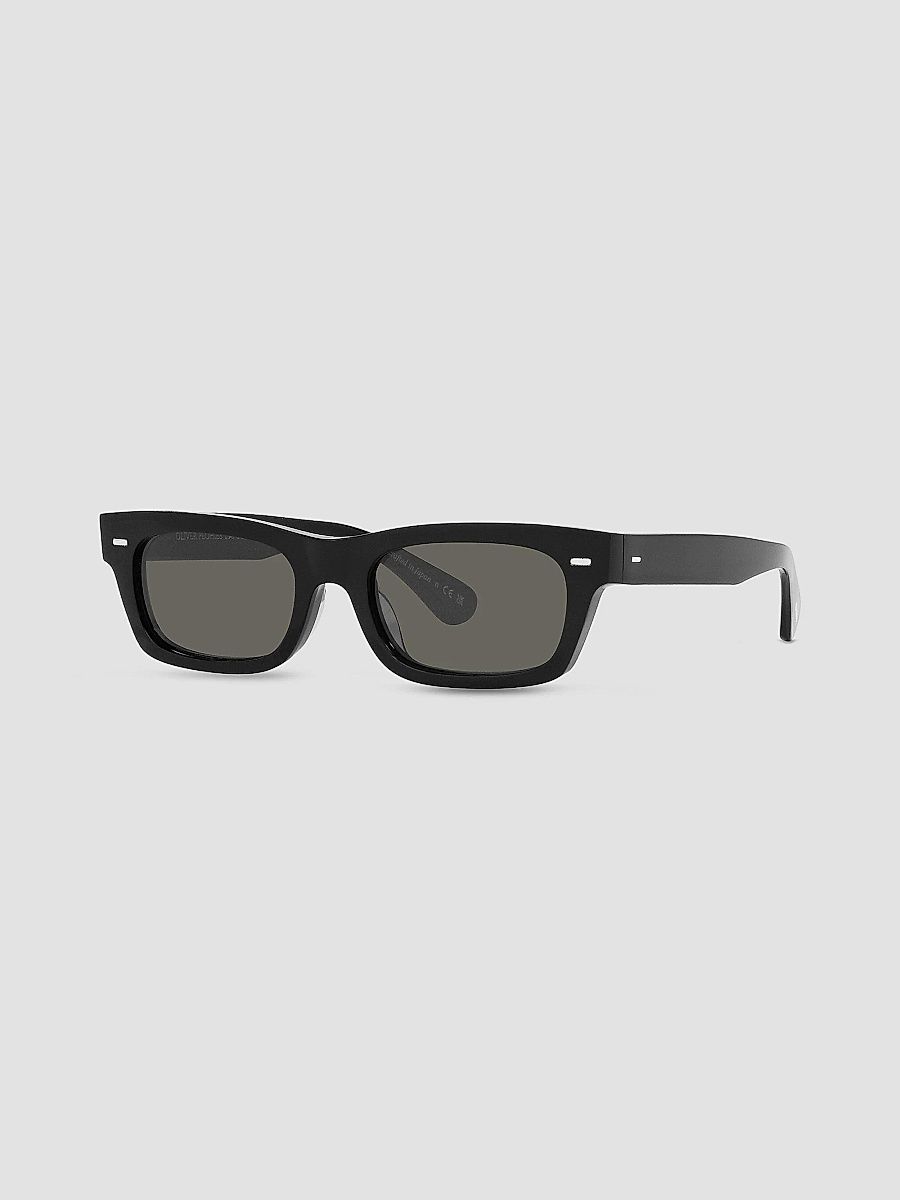 Oliver Peoples Men's Kasdan 48MM Rectangle Solid Sunglasses - Black