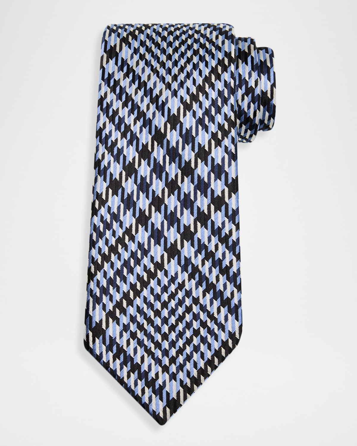 Men & apos;s Exploded Prince of Wales Check Silk Tie