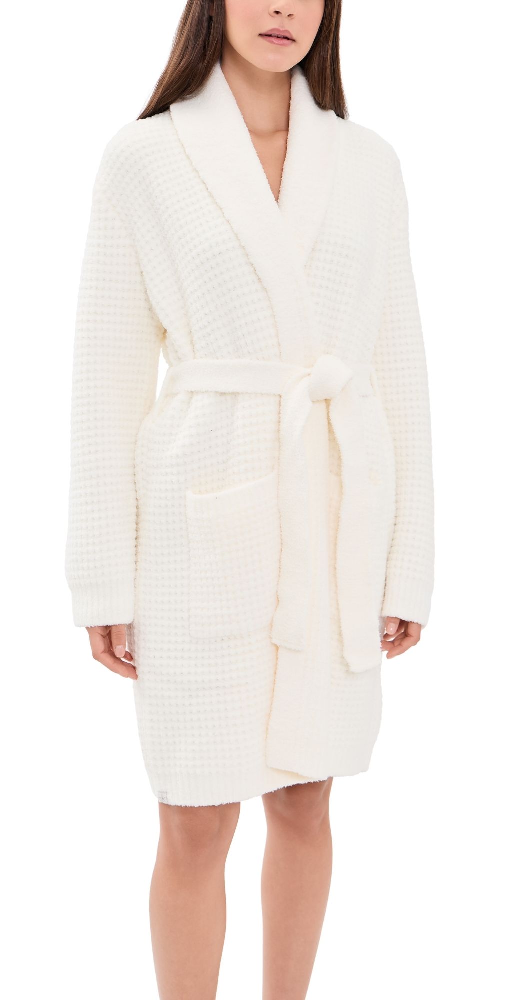 Barefoot Dreams CozyChic Waffle Robe Pearl L/XL