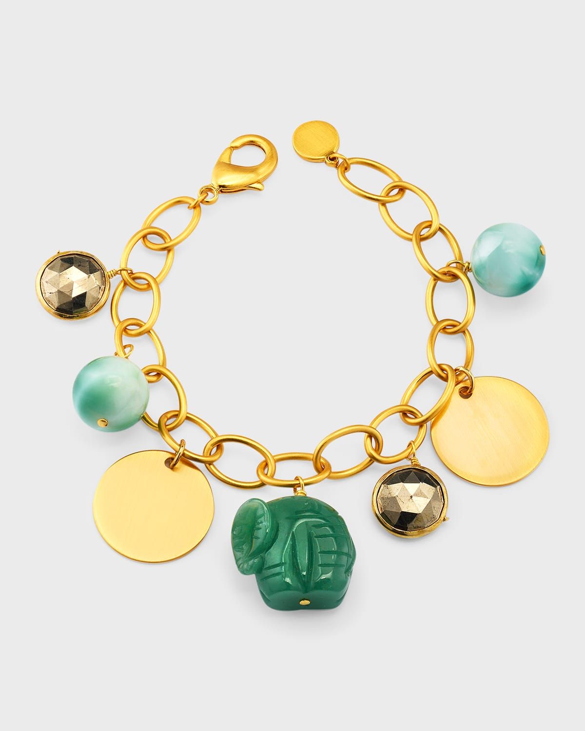 Jade Elephant Charm Bracelet