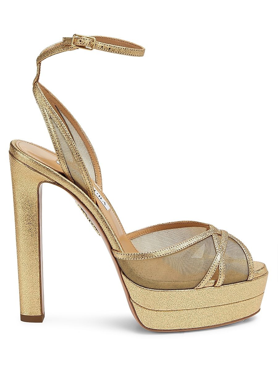 Women's Shear 130MM Platform Sandals - Gold - Size 7