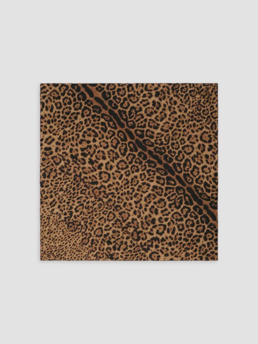 Burberry Women's Leopard Print Silk Foulard Scarf - Brown