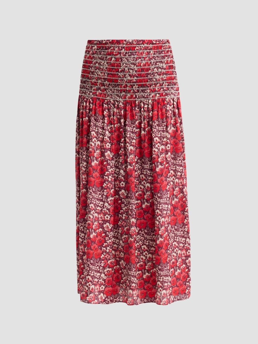 Ciao Lucia Women's Olanna Floral Midi Skirt - Poppy - Size XL
