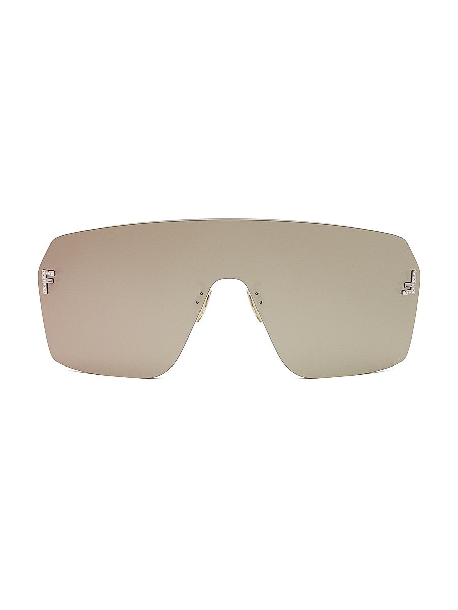 Women's Fendi First Shield Sunglasses - Solid Brown