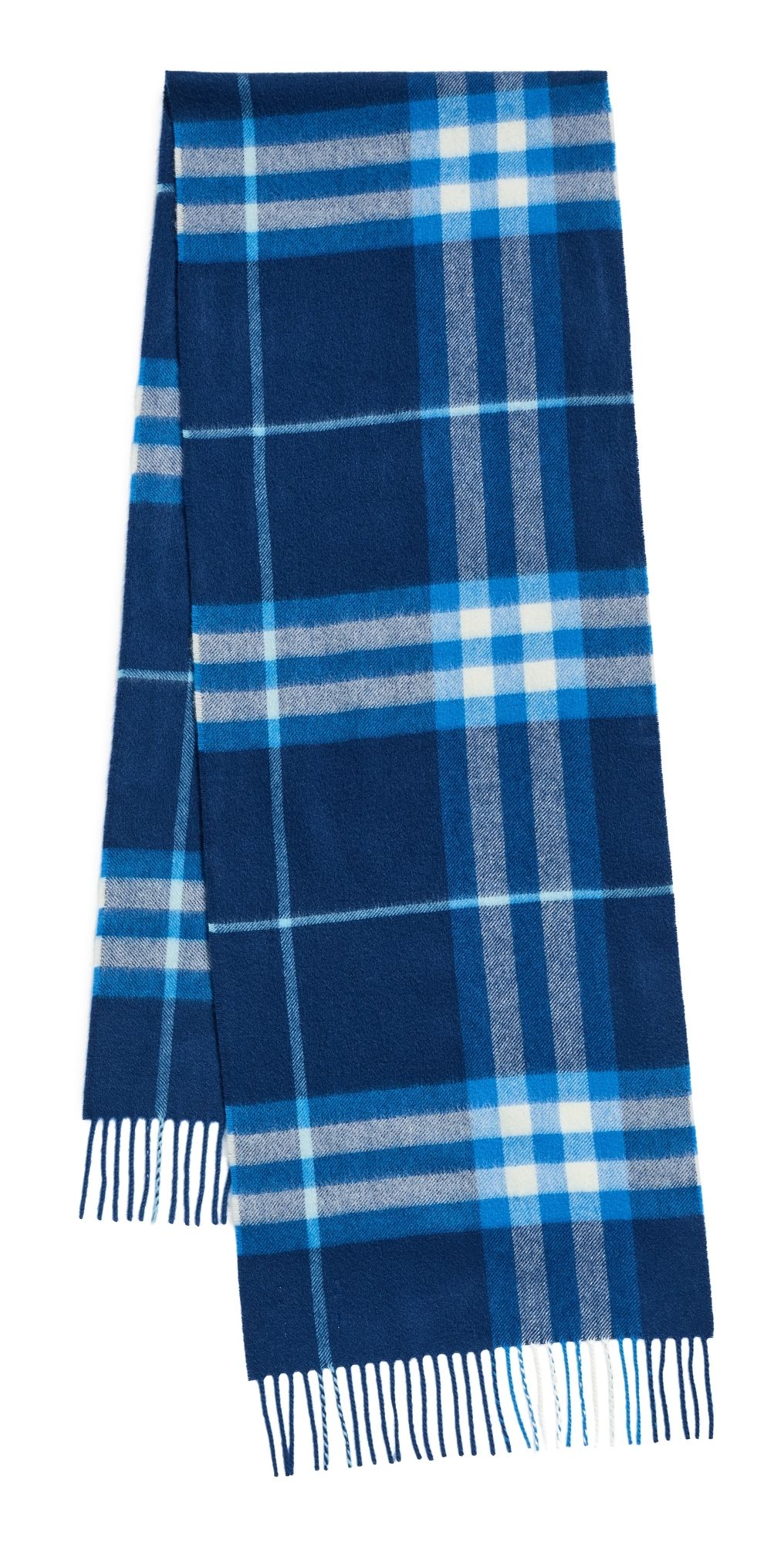 Burberry Giant Check Cashmere Scarf Torrent Blue One Size