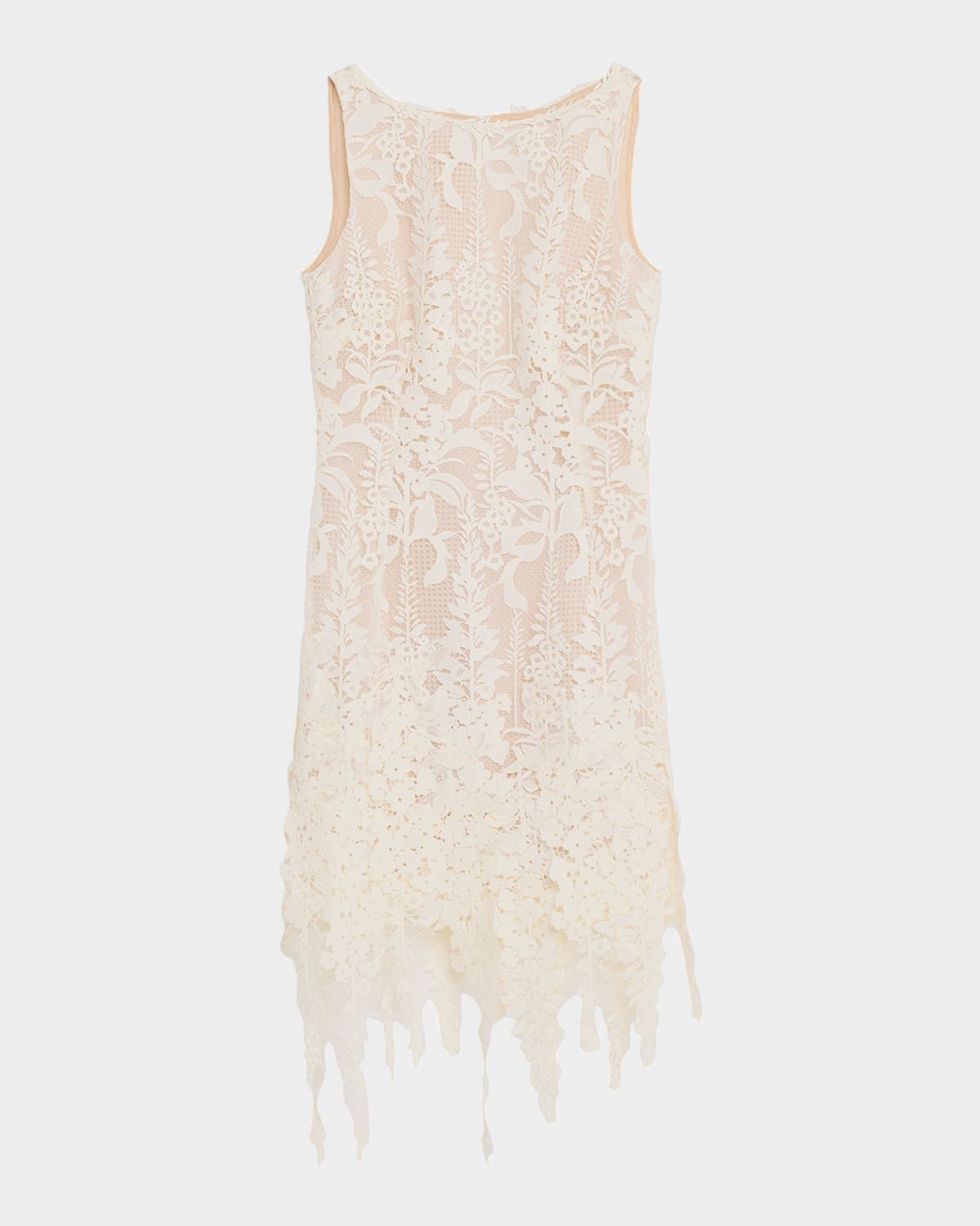 Sleeveless Foxgloves Guipure Lace Mini Dress