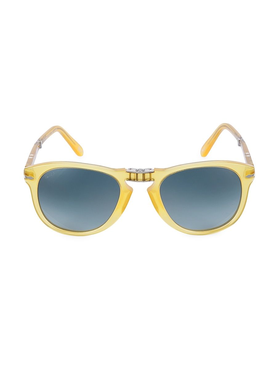Men's 54MM Round Sunglasses - Yellow