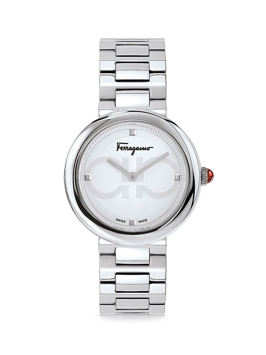 Men's Ferragamo Chic Stainless Steel Bracelet Watch - Silver