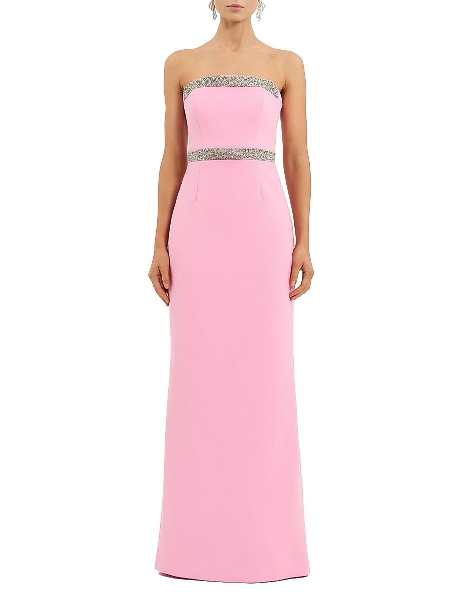 Women's Precious Embellished Bow Strapless Gown - Pink - Size 6