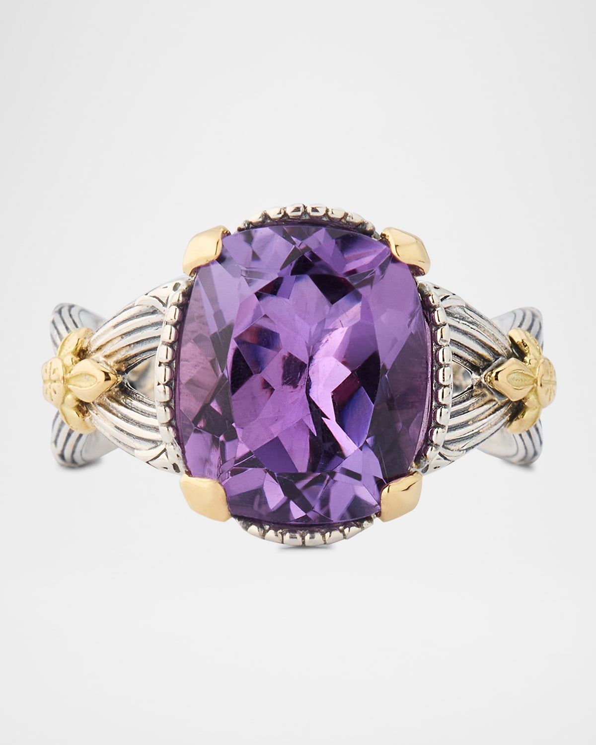 Kyma Two-Tone Amethyst Ring, Size 7