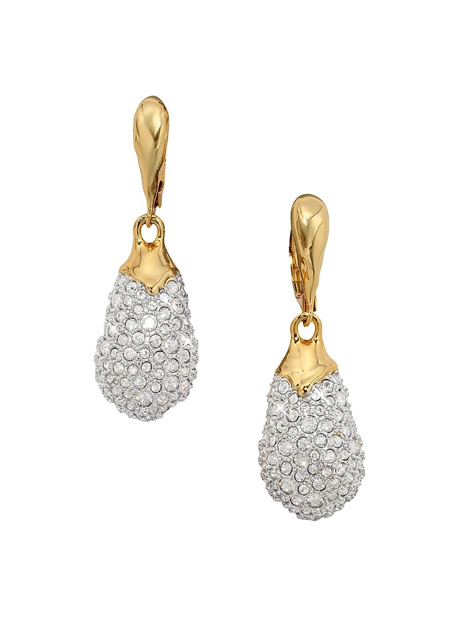 Women's Solanales Teardrop 14K-Gold-Plated & Crystal Drop Earrings - Crystals