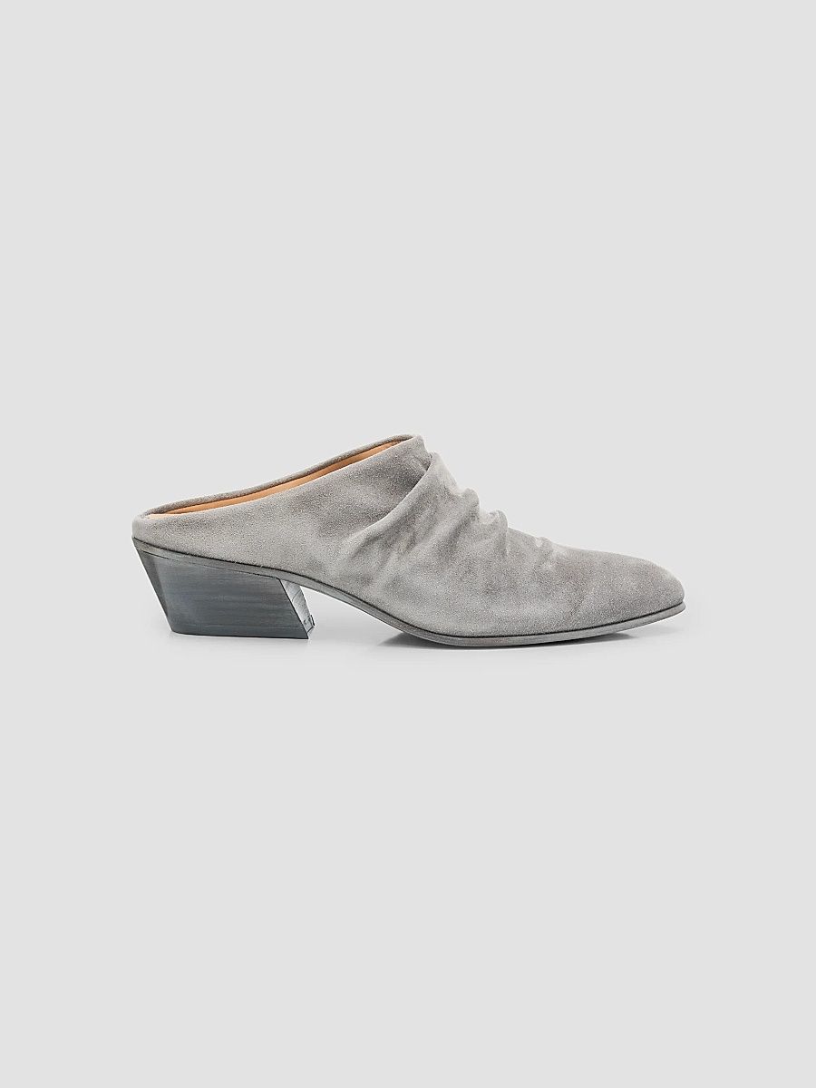 Pedro Garcia Women's Helenka 30MM Ruched Suede Mules - Grey Bessie Suede - Size 7.5