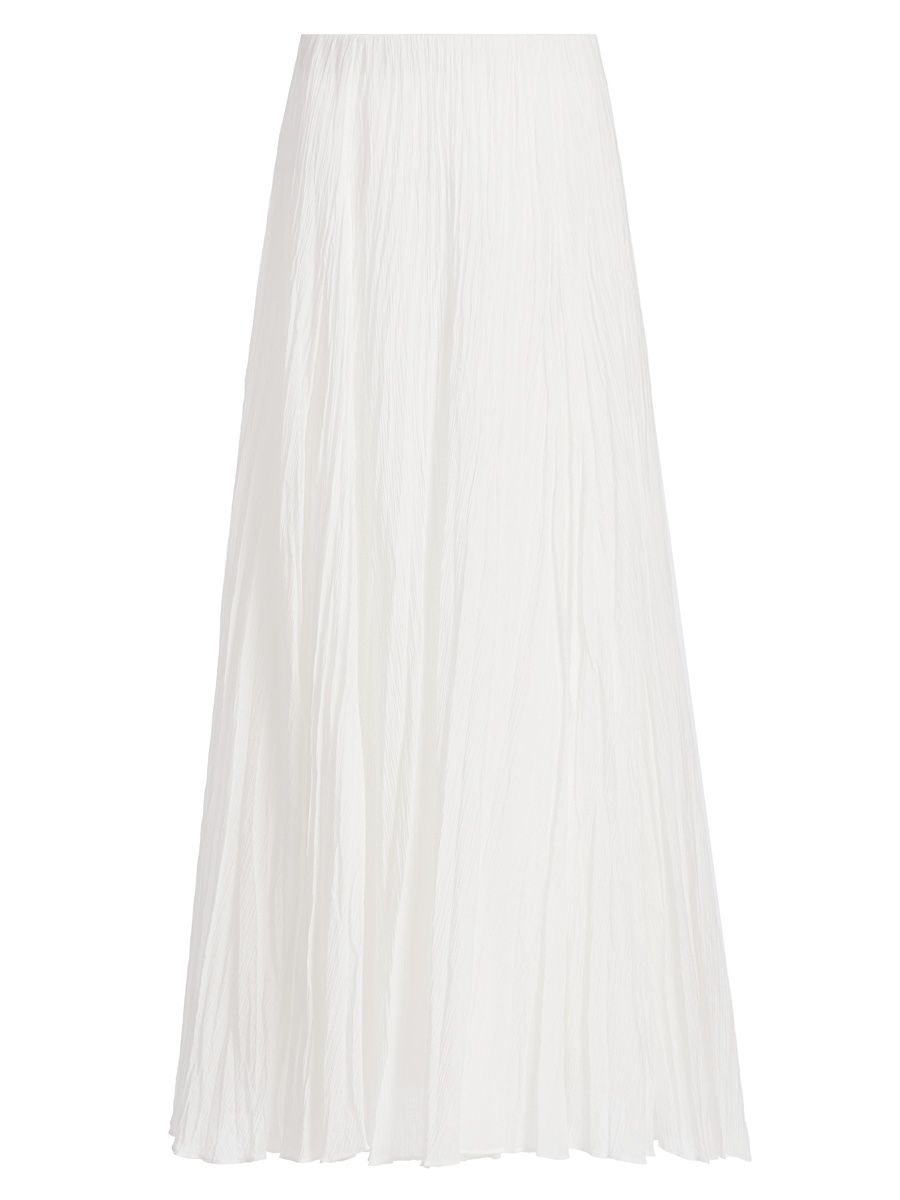 Women's Crinkled Maxi Skirt - Off White - Size XXS