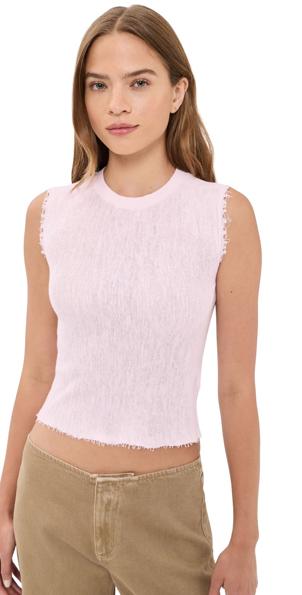 Helmut Lang Raw Edge Tank Pink M