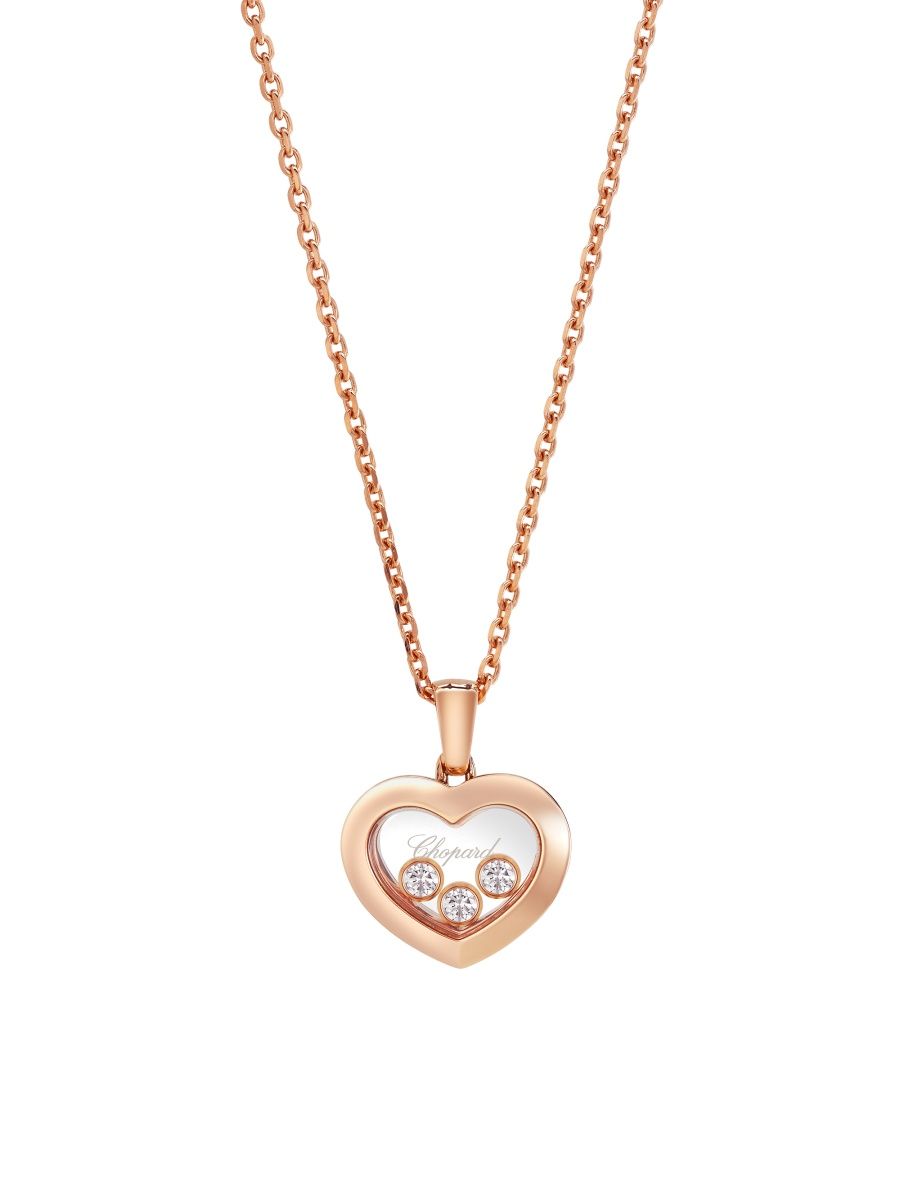 Chopard Women's Happy Diamonds Icons 18K Rose Gold & Diamond Heart Pendant Necklace - Rose Gold