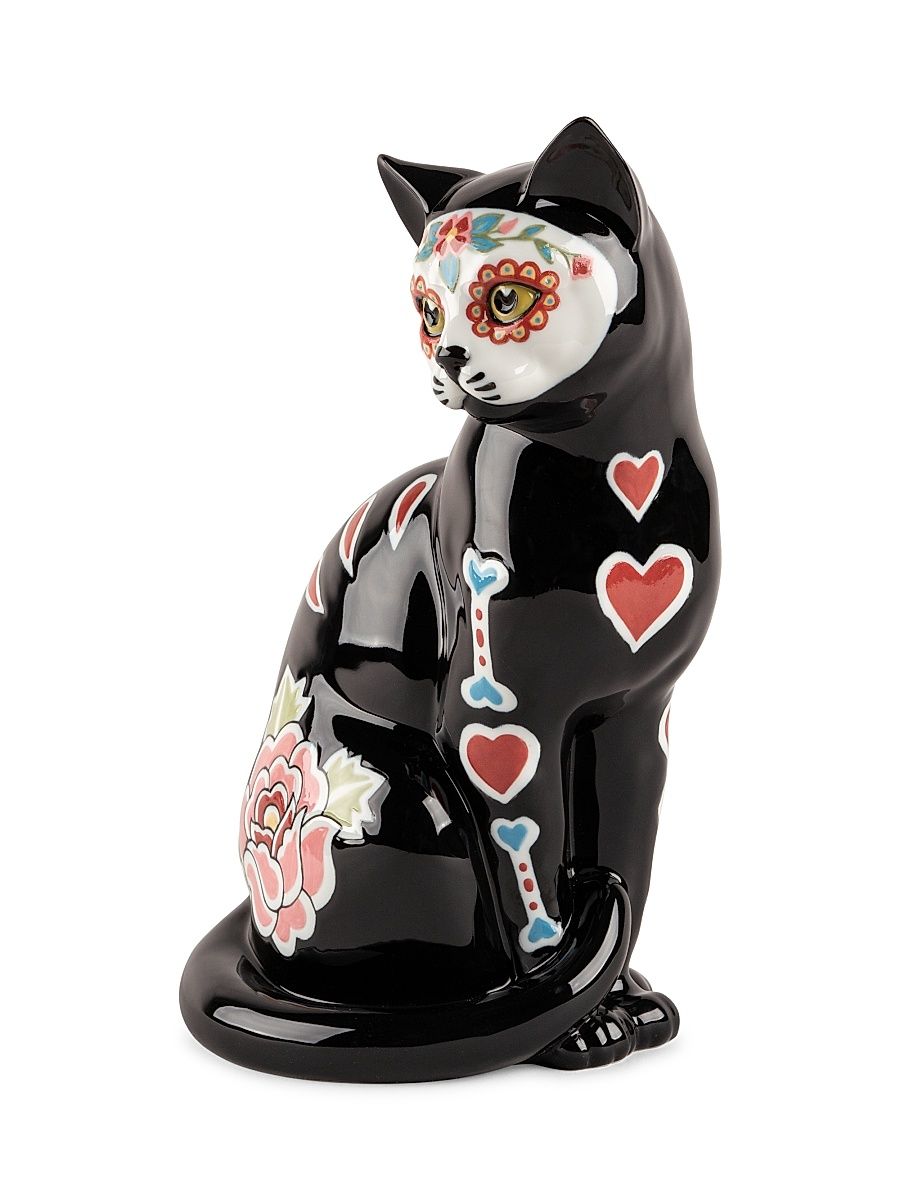 Lladro Porcelain Catrina Cat Figure