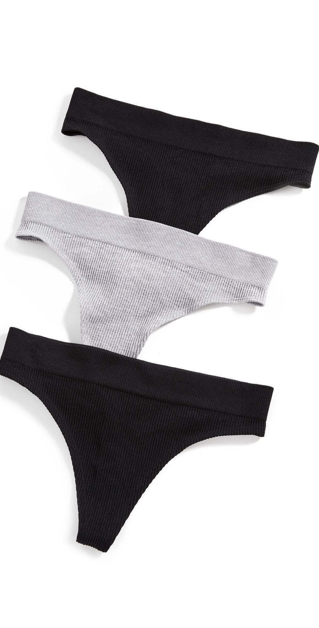 HONEYDEW Bailey 3 Pack Thong Black/Heather Grey/Black L