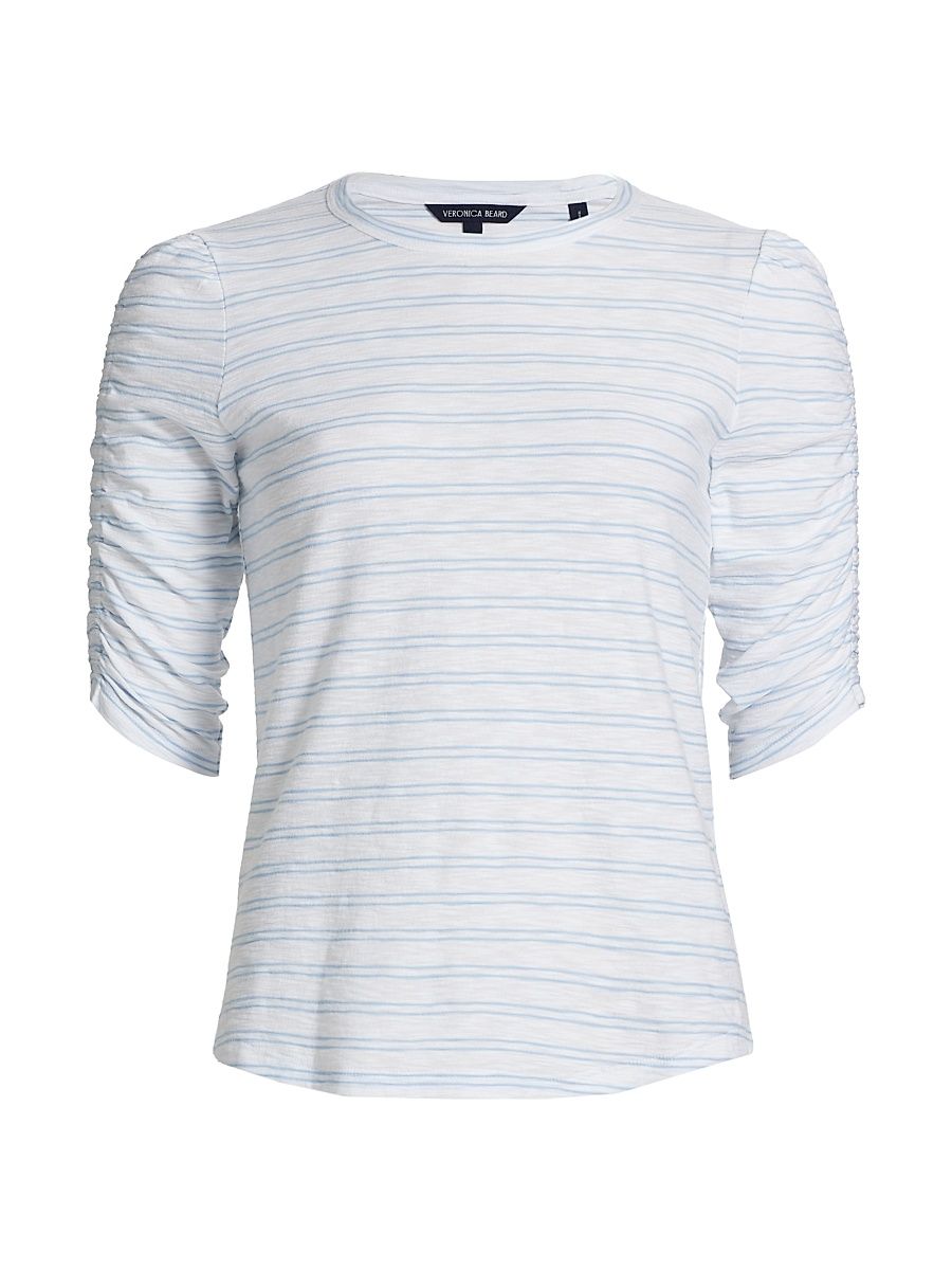 Women's Waldorf Striped T-Shirt - Bluebell White - Size XS