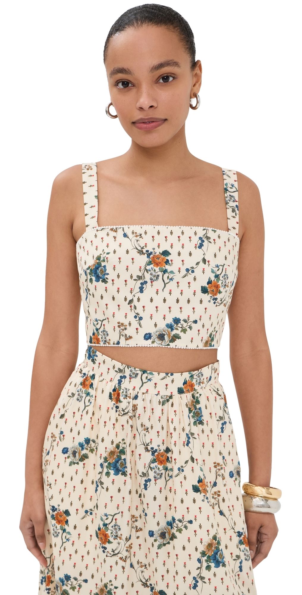 Borgo de Nor Didi Cotton Top MINATURE FLORAL CREAM 14