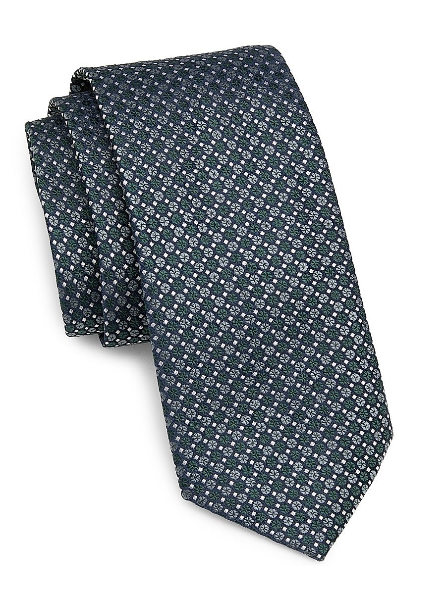 Men's Silk Medallion Tie - Green