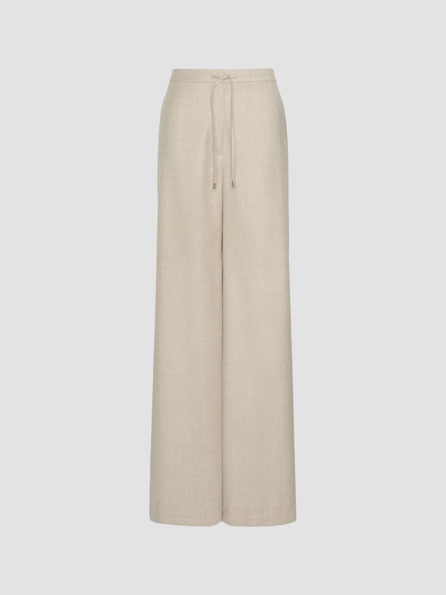 Max Mara Women's Wool Flannel Joggers - Beige - Size 16