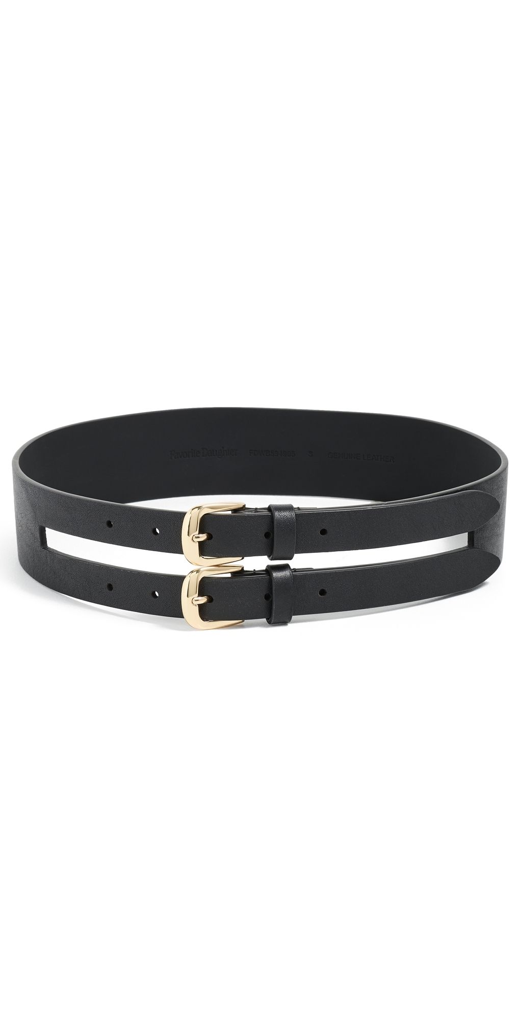 Favorite Daughter The Double Take Belt Black/Polished Gold L