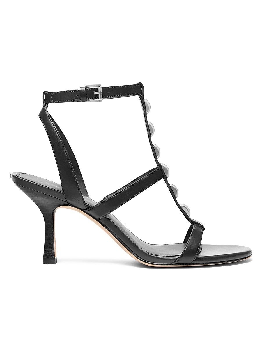 Women's Nara 90MM Leather Stiletto Sandals - Black - Size 11