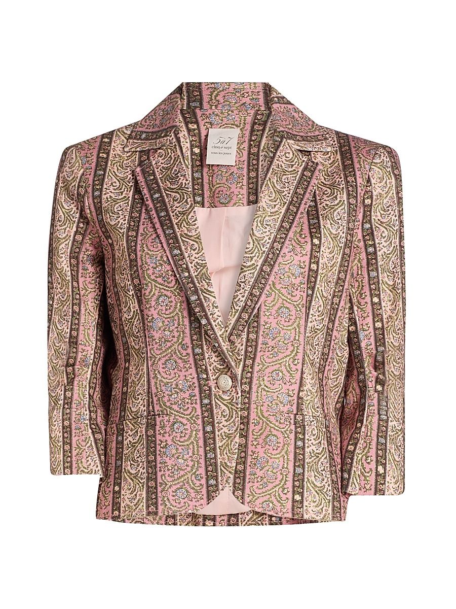 Women's Le Petit Khloe Pepper Paisley Denim Blazer - Amour Pink Multi - Size 6